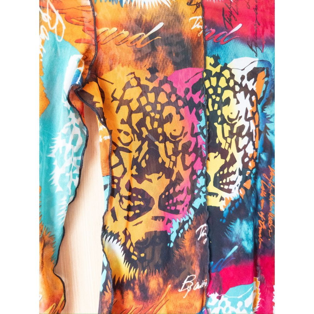 April Vibrant Leopard Print Bodycon Dress Multi-Color Wild Animal Pattern Small - Picture 5 of 7